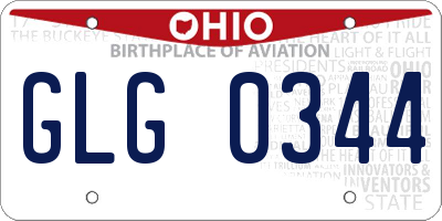 OH license plate GLG0344