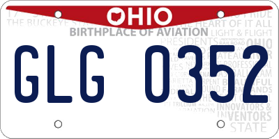 OH license plate GLG0352
