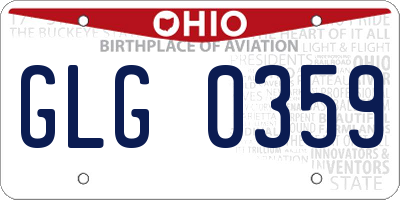 OH license plate GLG0359
