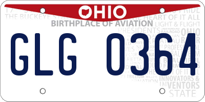OH license plate GLG0364