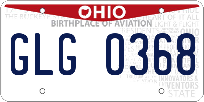 OH license plate GLG0368
