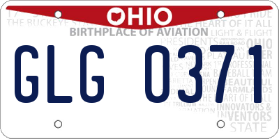 OH license plate GLG0371