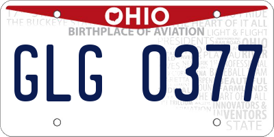 OH license plate GLG0377