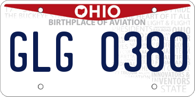 OH license plate GLG0380