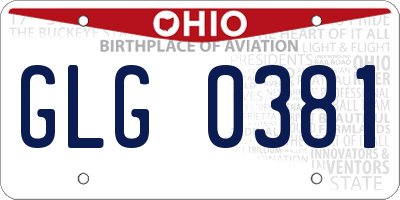 OH license plate GLG0381