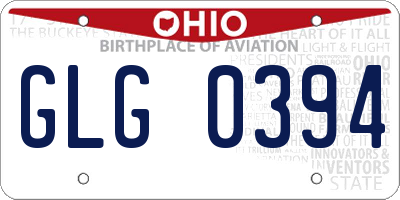 OH license plate GLG0394