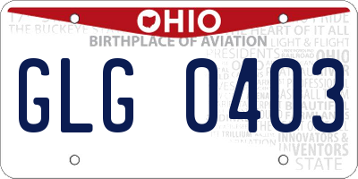 OH license plate GLG0403