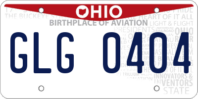 OH license plate GLG0404