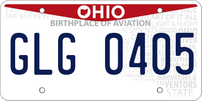 OH license plate GLG0405