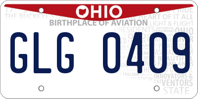 OH license plate GLG0409