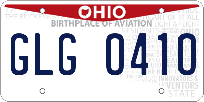 OH license plate GLG0410