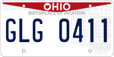 OH license plate GLG0411