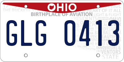 OH license plate GLG0413