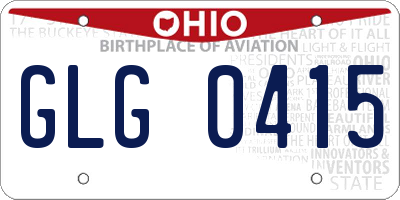 OH license plate GLG0415