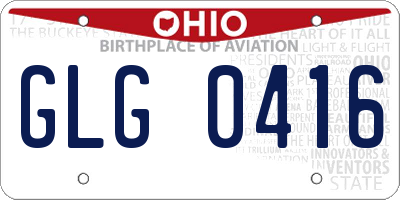 OH license plate GLG0416