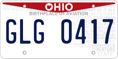 OH license plate GLG0417