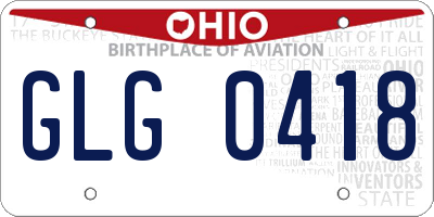 OH license plate GLG0418