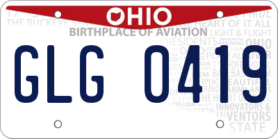 OH license plate GLG0419
