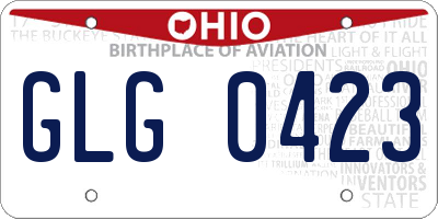 OH license plate GLG0423