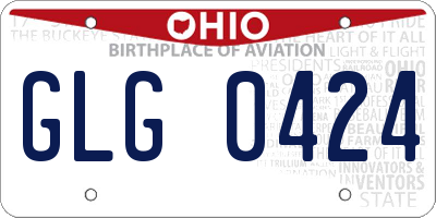 OH license plate GLG0424