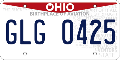 OH license plate GLG0425