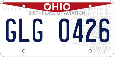 OH license plate GLG0426