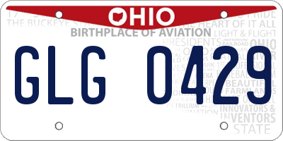 OH license plate GLG0429