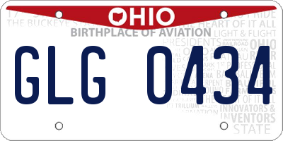 OH license plate GLG0434