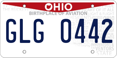 OH license plate GLG0442