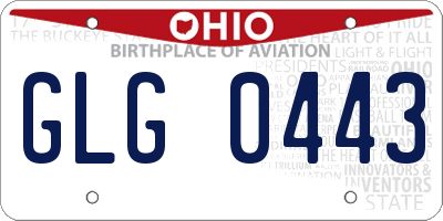 OH license plate GLG0443
