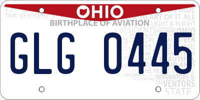 OH license plate GLG0445