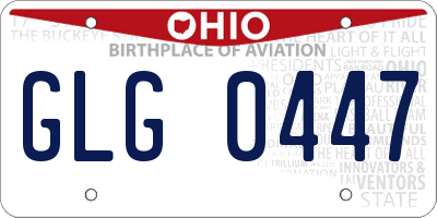 OH license plate GLG0447