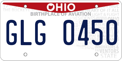 OH license plate GLG0450