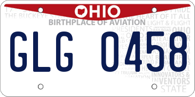 OH license plate GLG0458