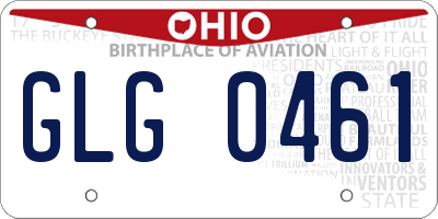 OH license plate GLG0461