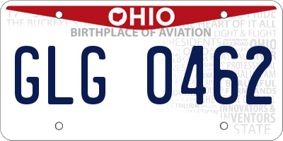 OH license plate GLG0462