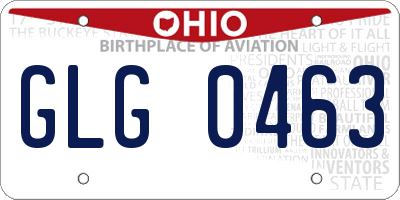 OH license plate GLG0463