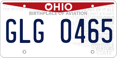 OH license plate GLG0465