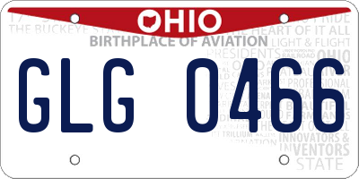 OH license plate GLG0466
