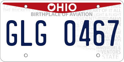 OH license plate GLG0467