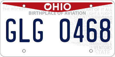 OH license plate GLG0468