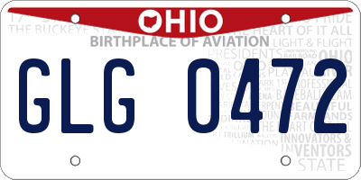 OH license plate GLG0472