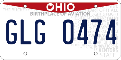 OH license plate GLG0474