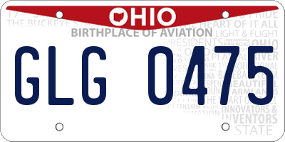 OH license plate GLG0475