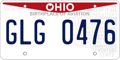 OH license plate GLG0476