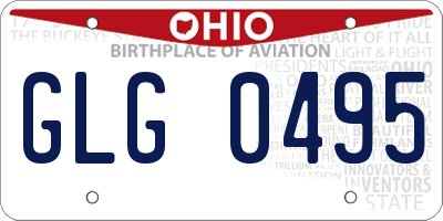 OH license plate GLG0495
