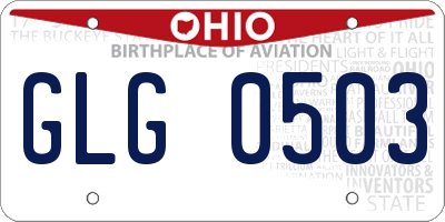OH license plate GLG0503