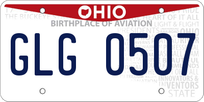 OH license plate GLG0507