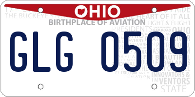 OH license plate GLG0509
