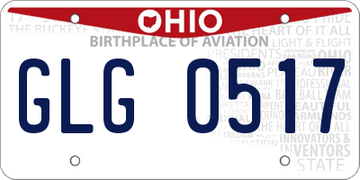 OH license plate GLG0517